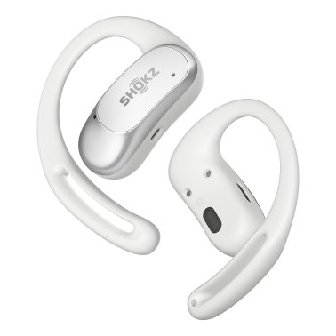 Shokz® OpenFit Air™ TWS Bluetooth® Open-Ear Earbuds with Mics, Earhooks, and Charging Case, Clear Voice, up to 28 Hours Play Time, IP54 (White)