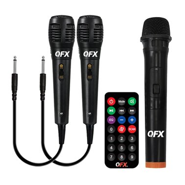 QFX® Portable Bluetooth® True Wireless PA System with LED Circle Party Lights and Microphones, E-B8