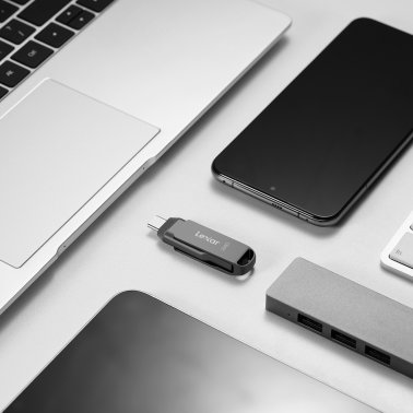 Lexar® JumpDrive® D400 USB 3.2 Gen 1 Dual Drive with USB-C® and USB-A Connectors (512 GB)