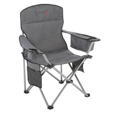 Arrowhead Outdoor® Portable Folding USB-Heated Camping Chair with 6-Can Armrest Cooler, Gray