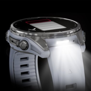 Garmin® fēnix® 8 AMOLED Multisport 43-mm GPS Watch with Silicone Band (Silver/Whitestone)