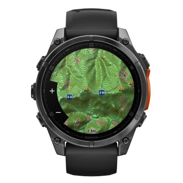 Garmin® fēnix® 8 AMOLED Multisport 47-mm GPS Watch with Silicone Band (Slate Gray/Black)