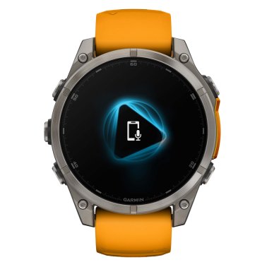 Garmin® fēnix® 8 AMOLED Multisport 47-mm GPS Watch with Silicone Band (Sapphire Lens/Titanium with Spark Orange/Graphite)