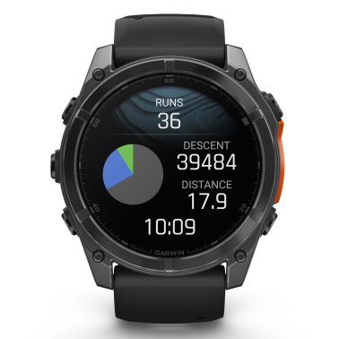 Garmin® fēnix® 8 AMOLED Multisport 51-mm GPS Watch with Silicone Band (Slate Gray/Black)