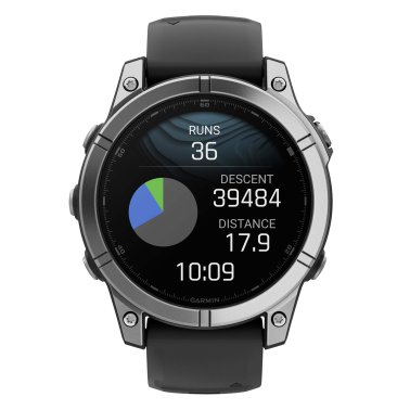 Garmin® fēnix® E Multisport GPS Smartwatch with 47-mm Case, Bluetooth®, AMOLED, Health/Fitness, Navigation, Topo, 10 ATM (Stainless Steel)