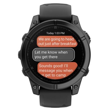 Garmin® fēnix® E AMOLED Multisport 47-mm GPS Smartwatch with Black Silicone Band (Slate Gray/Stainless Steel)
