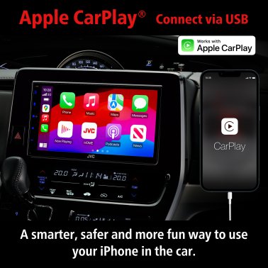 JVC® KW-M595BT 6.8-In. Car In-Dash Unit, Double-DIN/Single-DIN Digital Receiver with WSVGA Touch Screen, Android Auto™/Apple CarPlay®, and SiriusXM® Ready