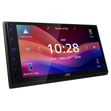 JVC® KW-M595BT 6.8-In. Car In-Dash Unit, Double-DIN/Single-DIN Digital Receiver with WSVGA Touch Screen, Android Auto™/Apple CarPlay®, and SiriusXM® Ready