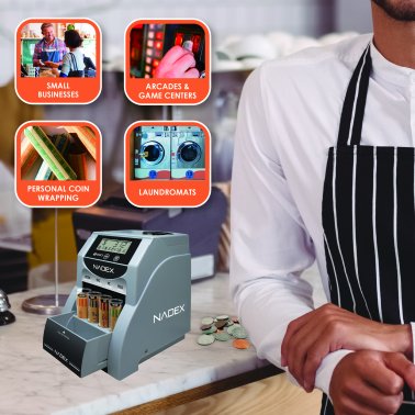 Nadex™ Coins S180 Digital Coin Counter, Sorter, and Wrapper