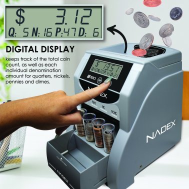 Nadex™ Coins S180 Digital Coin Counter, Sorter, and Wrapper