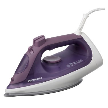 Panasonic® Dry and Steam Iron with Ceramic U-Shape Soleplate, 1,500 Watts, Multidirectional Ironing and 360° Rotating Cord, Purple, NI-S630