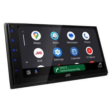 JVC® KW-M695BW 6.8-In. Car In-Dash Unit, Double-DIN Digital Receiver with WSVGA Touch Screen, Wireless Android Auto™/Apple CarPlay®, and SiriusXM® Ready
