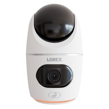 Lorex® Wi-Fi® 2K Dual-Lens Pan-Tilt-Digital Zoom Indoor Security Camera with Person and Animal Detection, White, W463AQD-E