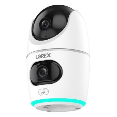 Lorex® Wi-Fi® 2K Dual-Lens Pan-Tilt-Digital Zoom Indoor Security Camera with Person and Animal Detection, White, W463AQD-E