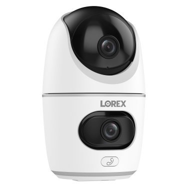 Lorex® Wi-Fi® 2K Dual-Lens Pan-Tilt-Digital Zoom Indoor Security Camera with Person and Animal Detection, White, W463AQD-E