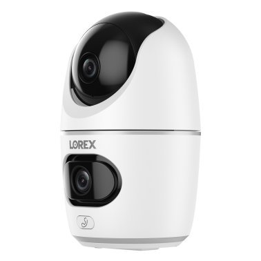 Lorex® Wi-Fi® 2K Dual-Lens Pan-Tilt-Digital Zoom Indoor Security Camera with Person and Animal Detection, White, W463AQD-E