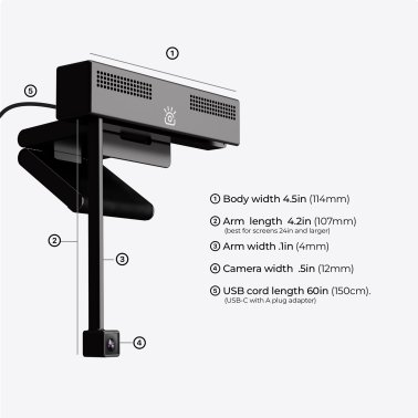 iContact Camera Pro 4K Webcam with Retractable Arm for Natural Eye Contact