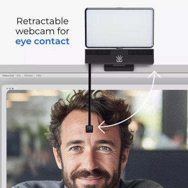 iContact Camera 4K HD Pro Webcam with Light Panel, Retractable Arm for Natural Eye Contact, USB-C®, for Mac® and PC