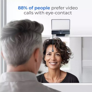 iContact Camera 4K HD Pro Webcam with Light Panel, Retractable Arm for Natural Eye Contact, USB-C®, for Mac® and PC