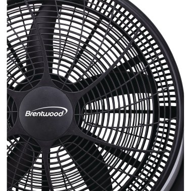 Brentwood® Kool Zone F-20BKR 20-In. 3-Speed High-Velocity Air-Circulator Floor Fan, Black