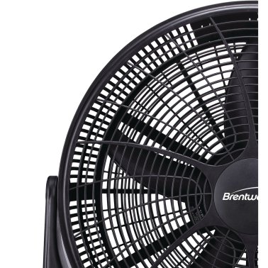 Brentwood® Kool Zone F-20BKR 20-In. 3-Speed High-Velocity Air-Circulator Floor Fan, Black