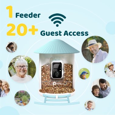 Birdfy® Feeder 1 Smart Bird Feeder with Camera, Solar Panel, and Free AI Lifetime Subscription