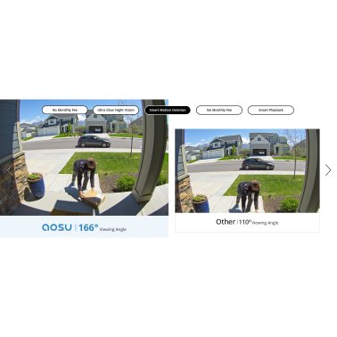 aosu 2K 3.0-MP QHD Wi-Fi® AI-Smart Wide-Angle Video Doorbell with Home Station Chime, V8P1AX11