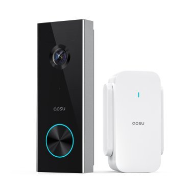 aosu 2K 3.0-MP QHD Wi-Fi® AI-Smart Wide-Angle Video Doorbell with Home Station Chime, V8P1AX11