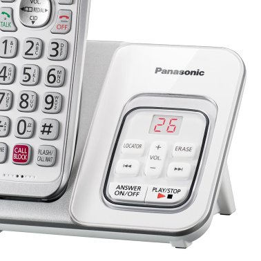 Panasonic® Expandable Cordless Phone System for Landline, Digital Answering System, Caller ID, Call Blocker, and Large Buttons (2 Handset)
