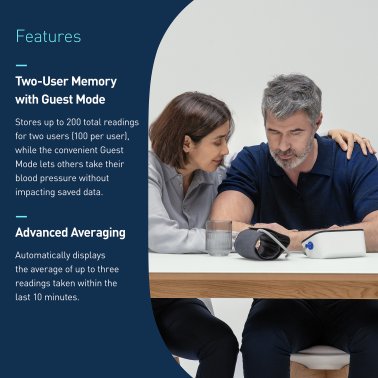 Omron® 10 Series® Bluetooth® Upper Arm Blood Pressure Monitor and Cuff with Wide Backlit LCD Display, Omron® App, TruRead technology, FSA/HSA Eligible