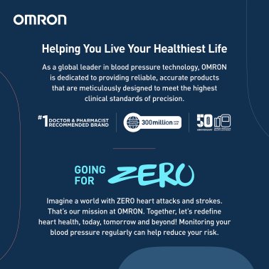 Omron® 10 Series® Bluetooth® Upper Arm Blood Pressure Monitor and Cuff with Wide Backlit LCD Display, Omron® App, TruRead technology, FSA/HSA Eligible