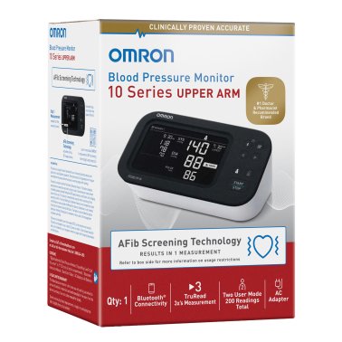 Omron® 10 Series® Bluetooth® Upper Arm Blood Pressure Monitor and Cuff with Wide Backlit LCD Display, Omron® App, TruRead technology, FSA/HSA Eligible