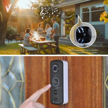 Toucan® V3 Wireless 1080p Video Doorbell with Chime – No Monthly Fee Required