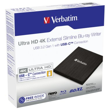 Verbatim® Ultra HD 4K Blu-ray™ Writer with USB-C® Port