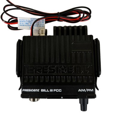 PRESIDENT BILL III FCC 40-Channel 12-Volt AM/FM Weatherband Ultracompact CB Radio with P-Channels and NRC, TXUS201-1