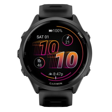 Garmin® Forerunner® 570 GPS Smartwatch with 47-mm Case, Bluetooth®, AMOLED, Health/Fitness, Navigation, Music, 5 ATM (Slate Gray/Black)