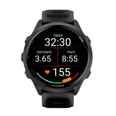 Garmin® Forerunner® 570 GPS Smartwatch with 47-mm Case, Bluetooth®, AMOLED, Health/Fitness, Navigation, Music, 5 ATM (Slate Gray/Black)