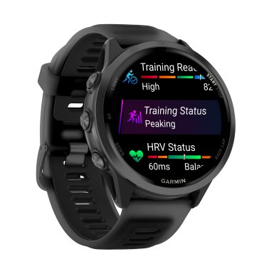 Garmin® Forerunner® 570 GPS Smartwatch with 47-mm Case, Bluetooth®, AMOLED, Health/Fitness, Navigation, Music, 5 ATM (Slate Gray/Black)