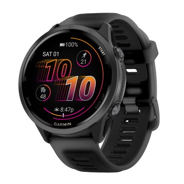 Garmin® Forerunner® 570 GPS Smartwatch with 47-mm Case, Bluetooth®, AMOLED, Health/Fitness, Navigation, Music, 5 ATM (Slate Gray/Black)