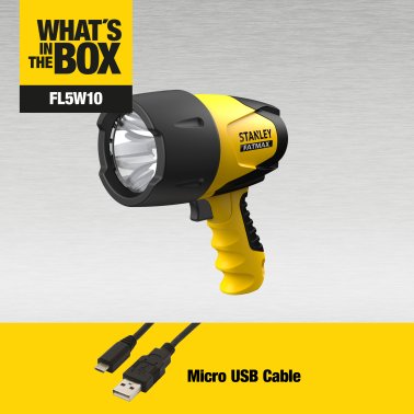 STANLEY® FATMAX® Waterproof 520-Lumen Rechargeable LED Spotlight, FL5W10