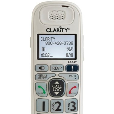 Clarity® 1-Cordless Handset DECT 6.0 40-dB Amplified/Expandable Phone System for Landlines, Answering System, Big Buttons, and Backlit Display