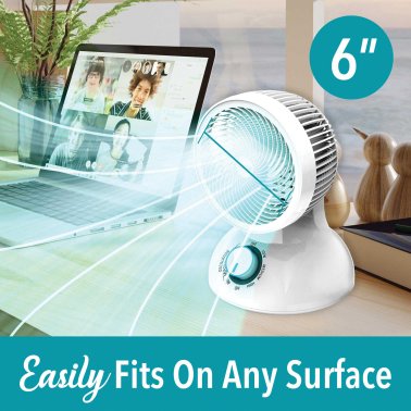 Brentwood® Kool Zone 6-In. 3-Speed Oscillating Air Circulator Desktop Fan, F-650MW