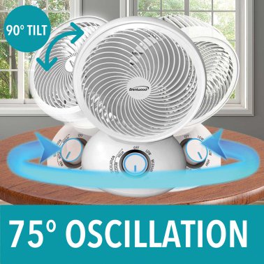 Brentwood® Kool Zone 6-In. 3-Speed Oscillating Air Circulator Desktop Fan, F-650MW