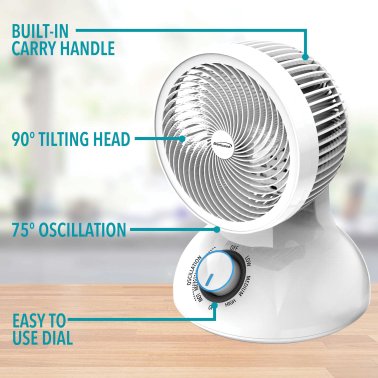 Brentwood® Kool Zone 6-In. 3-Speed Oscillating Air Circulator Desktop Fan, F-650MW