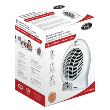 Optimus 1,500-Watt-Max Portable Fan Heater with Thermostat, H-1322