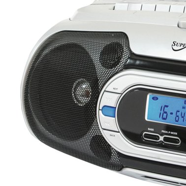 Supersonic® Bluetooth® CD/Cassette/Radio Portable Audio System, White, SC-729BT