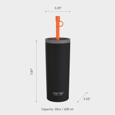 ASOBU® 20-Ounce Super Sippy Insulated Coffee Tumbler (Black)