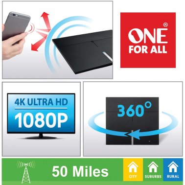 One For All® Amplified Indoor Smart HDTV Antenna