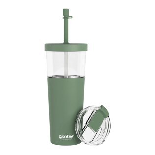 ASOBU® Marina See-Through Triton™ Tumbler with Flexible Straw (Green)