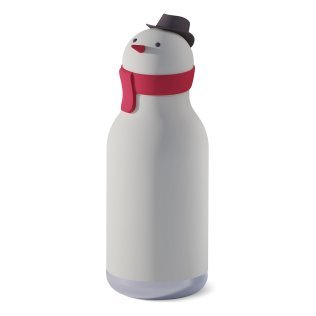 ASOBU® 16-Oz. Bestie Bottle Insulated Stainless Steel Water Bottle with Reusable Flexi Straw (Snowman)